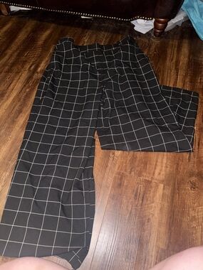 Lane Bryant Black Windowpane Dress Pants